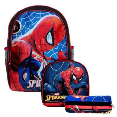 Imagem de Kit Mochila Escolar Menino Creche Spider Man Tam G Costas - TOYS 2U