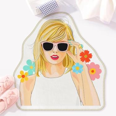Imagem de Allenjoy Tapete de banheiro de 75,2 cm x 80 cm American Superstar Singer – Tapete para banheiro, cozinha, sala de estar, casa, escritório, berçário, decoração, antiderrapante, durável, lavável