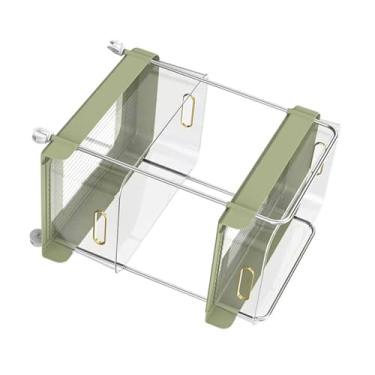 Imagem de Ymiko Carrinho Utilitário de Rolamento de 2 Camadas Com Grande Capacidade de Armazenamento, Organizador Móvel de Cozinha para Livros, Alimentos e Suprimentos Domésticos (Verde Largo)