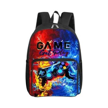 Imagem de Mochila Com Padrão De GamePad Em 3D Para Meninos E Meninas, Bolsa Esco