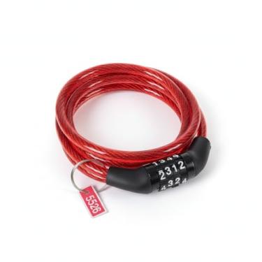 Imagem de Cadeado Flexível com Segredo para Bicicleta 1,3 Metros Trava com Combinação Numérica (Vermelho)