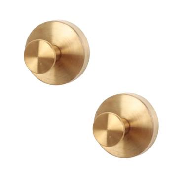 Imagem de Fbrtsba Ganchos de ventosa de aço inoxidável, ganchos redondos dourados (pacote com 2) - Chuveiro sem broca para toalhas, grinaldas, banheiro e cozinha, vidro resistente e cabides de espelho