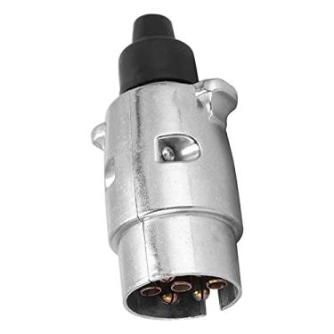 Imagem de Cryfokt Plugue de Metal de 7 Pinos Durável e Fácil de Usar para Reboques Padrão, Caravanas, Caminhões, Barcos, 12V (1 pacote)