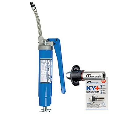 Imagem de Macnaught Pistola de graxa de alavanca de alta pressão para serviço pesado com garantia de desempenho de 10 anos Inclui nosso acoplador de graxa de bloqueio KYPLUS patenteado (trava firme, não vaza!)