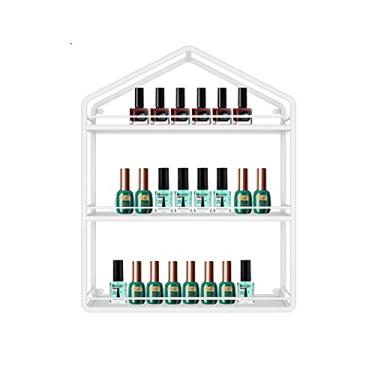 Imagem de Prateleiras de metal para guardar esmaltes de parede prateleira de esmalte de metal de 3/4 camadas prateleira de esmalte de óleo essencial, loja de salão de unhas, prateleira de ferro para exibição de