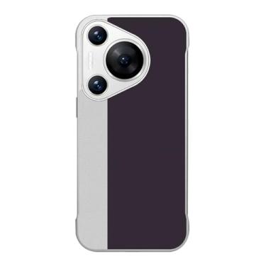 Imagem de Generisch Capa para Huawei Pura 70 Ultra/70 Pro/70 Pro+/70 sem moldura couro minimalista bloqueio de cores capa fina capa elegante para homens e mulheres