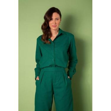 Imagem de Camisa de Linho Manga Longa Capital - Verde, GG