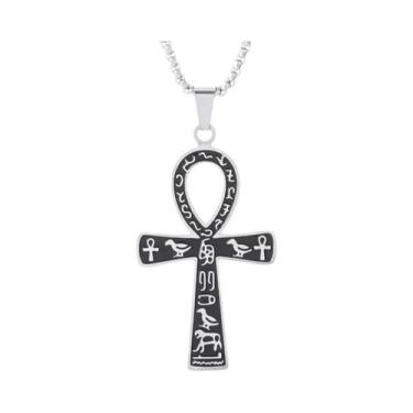 Imagem de Colar Com Pingente Cruz Ankh Egípcia Retrô Masculino, Acessório Person