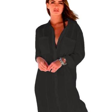 Imagem de Saida de Praia  Vestido Camisão Chemise Moda Verão  - GISELE FREITAS, 