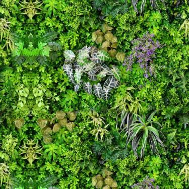 Imagem de Papel de Parede Folhagens Jardim Vertical Autocolante Sala Balcão Escr
