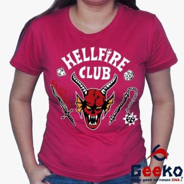 Imagem de Baby Look HellFire Club 100% Algodão - Stranger Things - Geeko, Rosa p
