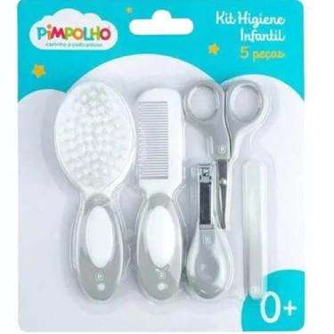 Imagem de Pimpolho Kit Cuidados Com O Bebê 5 Peças: Tesoura Cortador Lixa De Unha Pente E Escova - Masculino