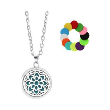 Imagem de Colar Difusor De Óleo Essencial Em Aço Inoxidável Para Mulheres, Joia 