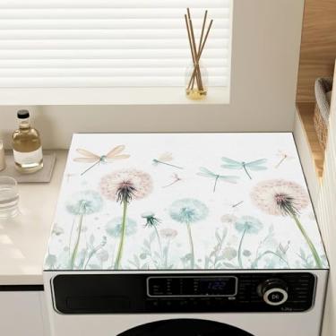 Imagem de Capas de lavadora e secadora, capa antiderrapante para máquina de lavar libélula dente-de-leão, protetor à prova de poeira para lavanderia, cozinha, 60 x 50 cm