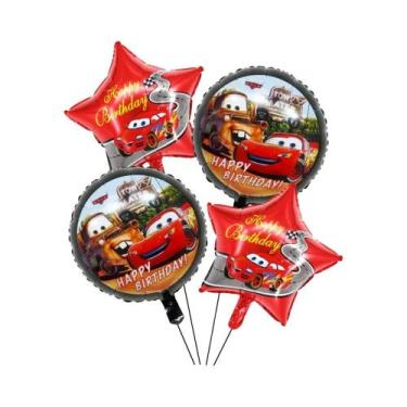 Imagem de Conjunto De Balões De Folha Do Lightning McQueen Para Decoração De Fes