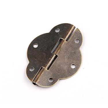 Imagem de Dobradiças de porta 10 peças 46 35 mm caixa oval acessórios dobradiça antiga dobradiça 6 furos renda oliva móveis ferragens conectores secionais móveis