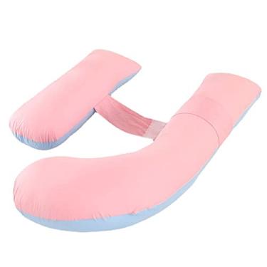 Imagem de Travesseiros de gravidez para dormir de lado, travesseiro macio de maternidade para suporte de barriga, travesseiro de corpo grávida em forma de H para gravidez, cinza