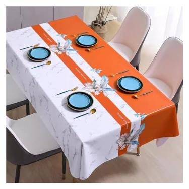 Imagem de Toalha de mesa retangular à prova d'água, antidesbotamento, cor lavável simples, tapete de mesa para banquete familiar (3.140 x 200 cm)