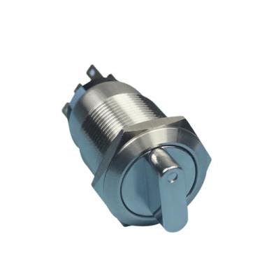 Imagem de Interruptor de botão de vândalo de 19 mm com interruptor seletor liga/desliga de 2 posições 1NO1NC