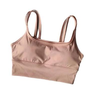 Imagem de Top De Yoga Feminino Com Bloco De Cores E Alças, Camisola De Fitness -