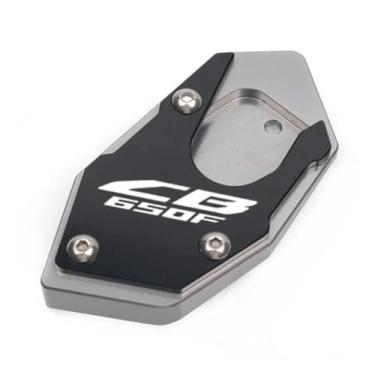 Imagem de Anti-derrapante Para cb650f cbr650f cb cbr 650f 2014 2015 2016 2017 2018 cnc pé suporte lateral almofada de extensão placa ampliar(Gray CB)