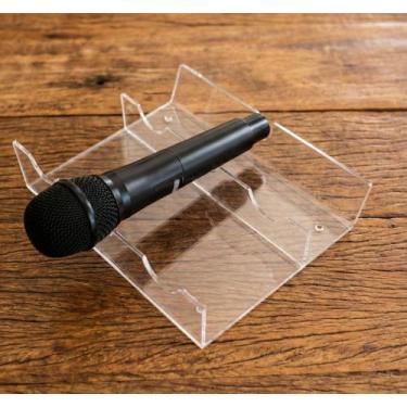 Imagem de Suporte pra 3 microfone 2peças - GM ACRILICOS