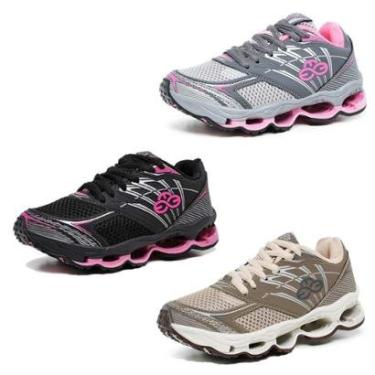 Imagem de Kit 3 Tênis Menina Infantil Estilo Esportivo Macio e Flexível Compre Já-Feminino