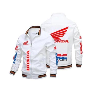Imagem de Jaqueta Bomber Masculina Para Motociclistas Honda Moto 2025 Com Estamp