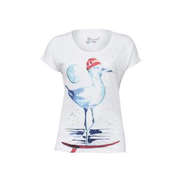 Imagem de Camiseta Feminina Seagull Anemoss, Branco, G