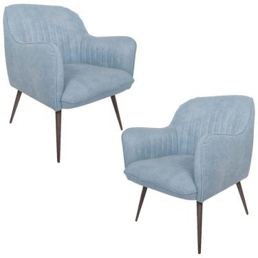 Imagem de Kit 2 Poltronas Pés Palito Chocolate Pet Celeste Gran Belo