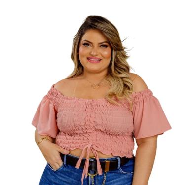 Imagem de BLUSA  PLUS SIZE DOLCE SEDUTTI CROPPED ELASTEX DANY ROSE