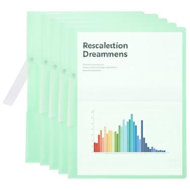 Imagem de PATIKIL Pacote com 5 capas de relatório transparentes com clipe giratório, pastas de apresentação frontais de 30 x 23 cm, fichário de documentos com capacidade de 100 folhas para projeto de entrevista