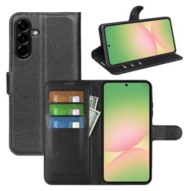 Imagem de XZDWH Capa para Samsung Galaxy A57 5G, couro PU com suporte para cartão de crédito, carteira fina flip com suporte, capa protetora para celular para Samsung Galaxy A57 5G (preto)