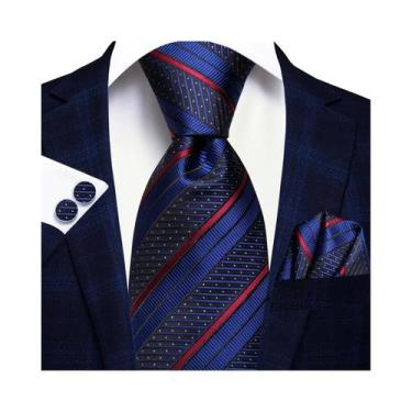 Imagem de Conjunto De Gravata, Abotoaduras E Lenço De Bolso Masculino Para Casam