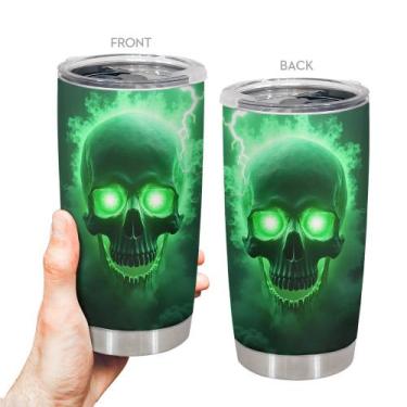 Imagem de Caneca de café Tumbler Oasisdream 600 ml com estampa de caveira