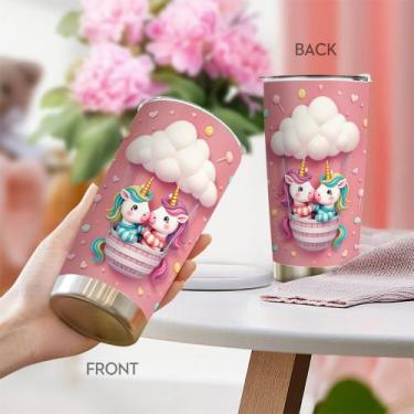 Imagem de Copo de viagem Oasisdream Oasisdream 600ml em aço inoxidável