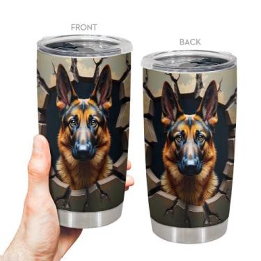 Imagem de Caneca de viagem Oasisdream Tumbler de aço inoxidável 600mL com tampa