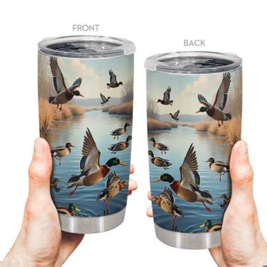 Imagem de Copo de viagem, caneca de café Oasisdream, 600 ml com estampa de pássa