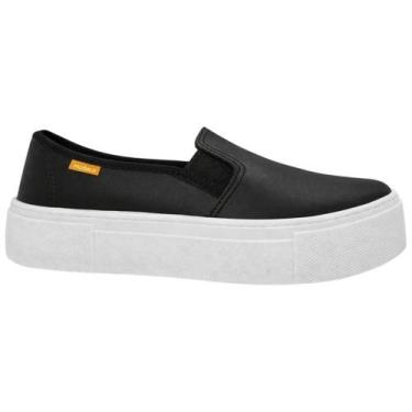 Imagem de Tênis Moleca Slip On Feminino Casual Confortável Calce Fácil, Preto, 3