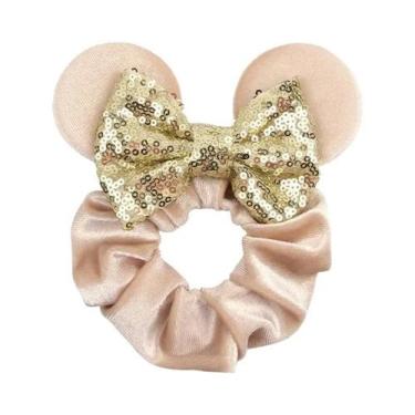 Imagem de Tiara Elegante Feminina Disney Mickey Com Laço De Lantejoulas E Orelha