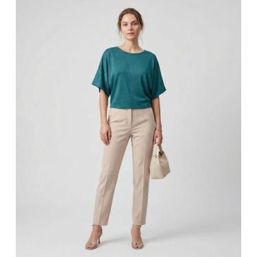 Imagem de Blusa Feminina Manga Curta Infinita Cor Verde, GG, Verde