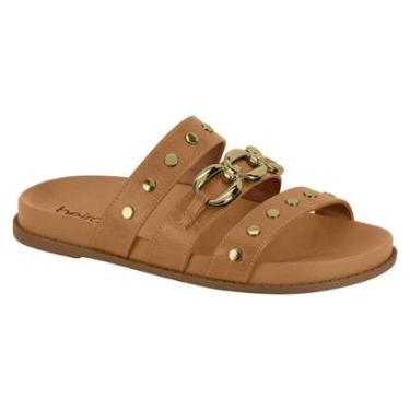 Imagem de Sandalia Papete Feminina Beira Rio Confortavel Tiras Corrente/Tachas Leve Macia Ref: 8578.102-Feminino