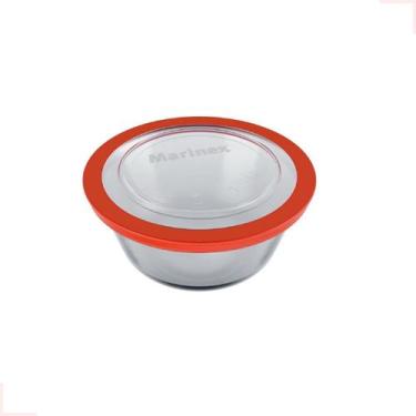 Imagem de Pote Redondo Tigela Vidro 1,2l Marmita Tampa Plástica Trava Hermético 