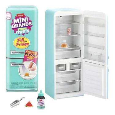 Imagem de Mini Brands Geladeira Fill The Fridge Zuru Miniatura Mini Azul-celeste