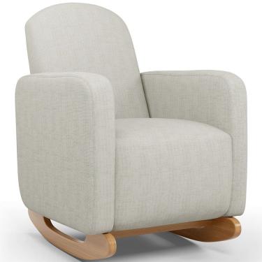 Imagem de Poltrona de Amamentação com Balanço Orgânica Saori W01 Linho Cru - Lyam Decor