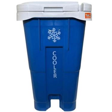 Imagem de Carrinho Caixa Cooler Termico Com Rodas Antares 63 Litros, Azul