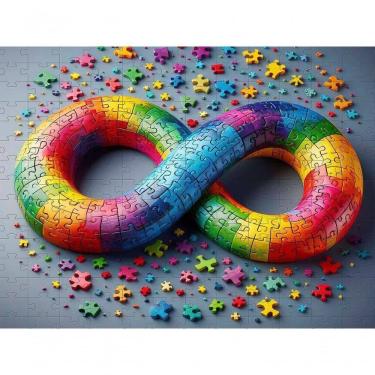 Imagem de Quebra-cabeça Infinito Color 88 Peças Em Mdf Para Autistas