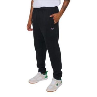 Imagem de Calça Moletom Champion Elástico Masculino Preto-Masculino