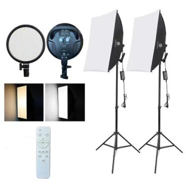 Imagem de Kit Iluminador LED Soleste SL027 60W + Softbox 50x70cm  Completo com T