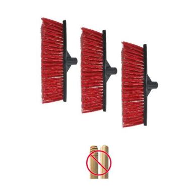 Imagem de Vassoura Nylon Limpeza Pesada Rosca Sem Cabo Kit 3 - Redomma